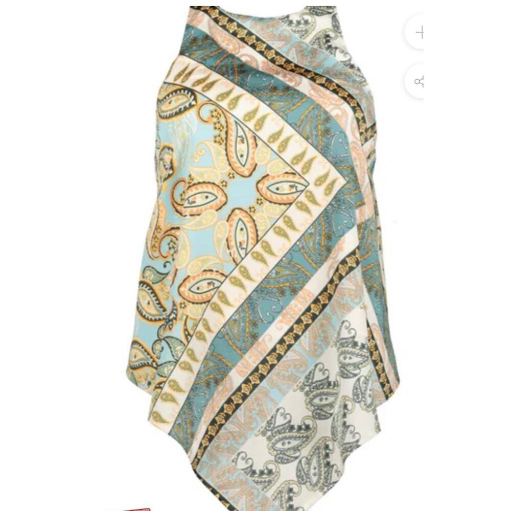 Bishop & Young - Corsica Halter Top Sea Glass Paisley Print NWT Small